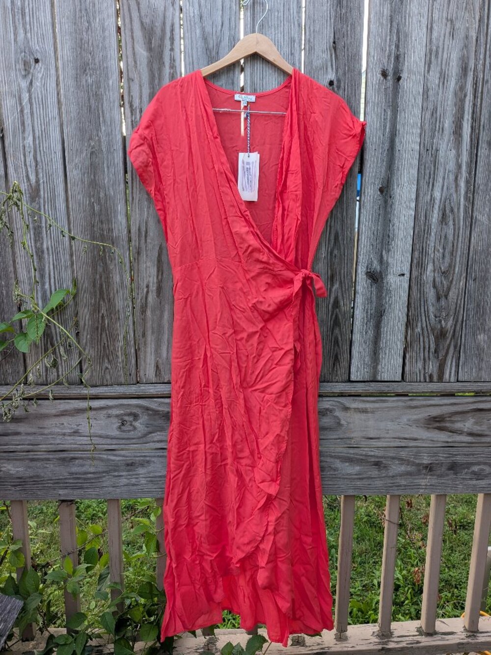 Elsta by CSN Coral/Salmon Resort Maxi Dress – Made in Greece